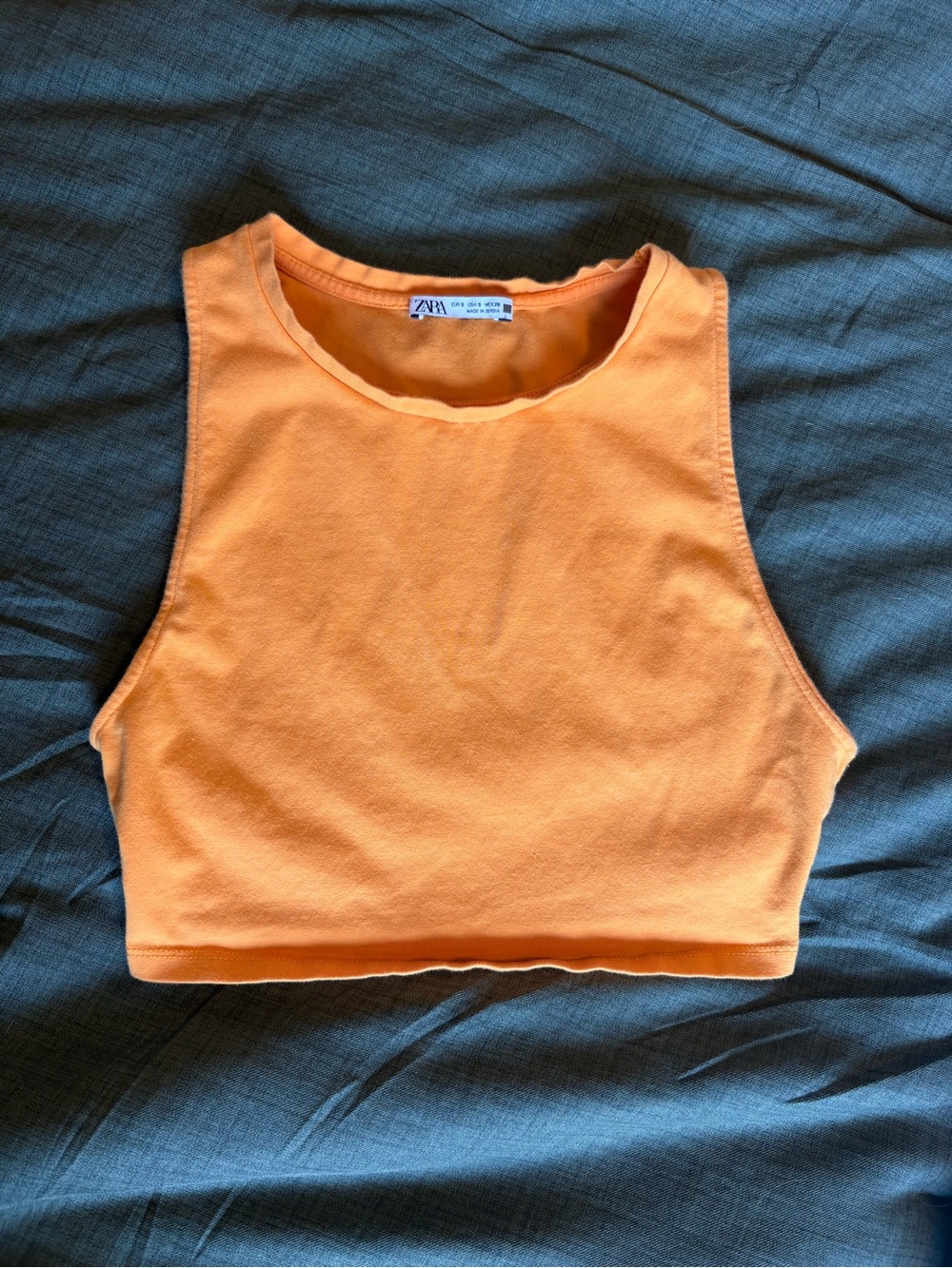 Zara Orange Cropped Tank Top
